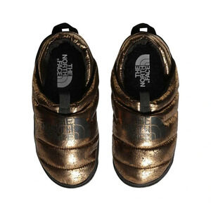The North Face Women’s Nuptse Mule Slippers 75% Goose Down Gold Black Size 6